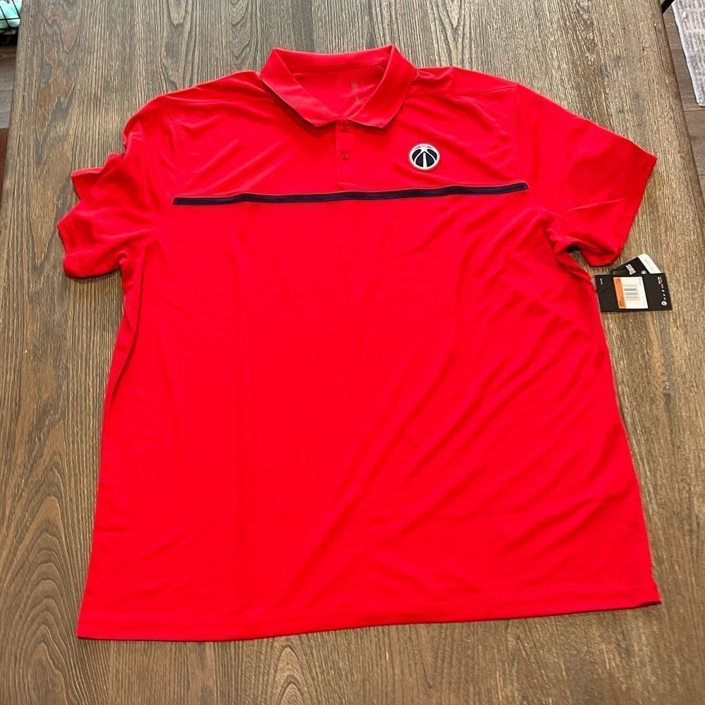 NWT Nike Mens Dri-Fit NBA Washington Wizard Performance Polo Shirt Red XXL